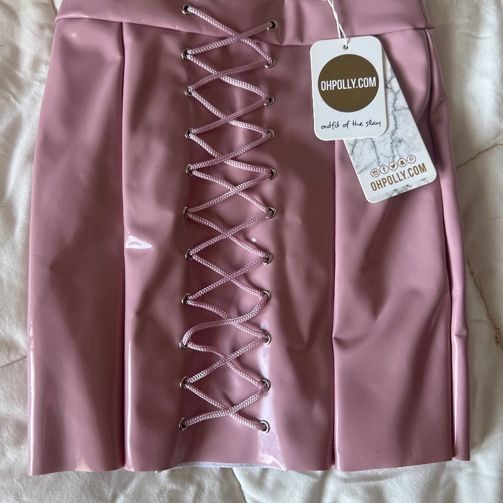 Oh Polly lace up mini skirt. New